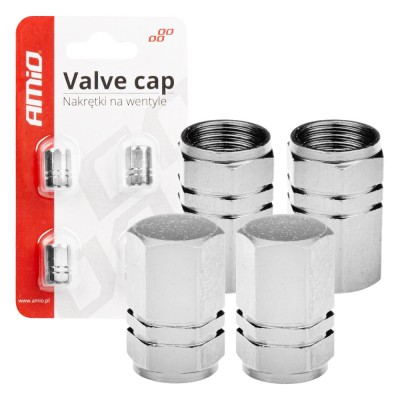 Set capace ventil 4 buc aluminiu, Argintiu AutoDrive ProParts foto