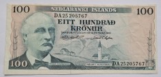 Islanda, 100 Kronur 1961 foto