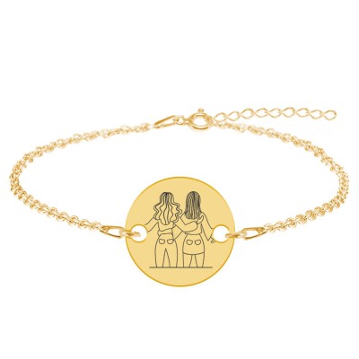 BFF - Bratara personalizata pentru cei mai buni prieteni din argint 925 placat cu aur galben 24K foto