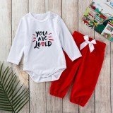 Set body cu pantalonasi - You are loved (Marime Disponibila: 12-18 luni