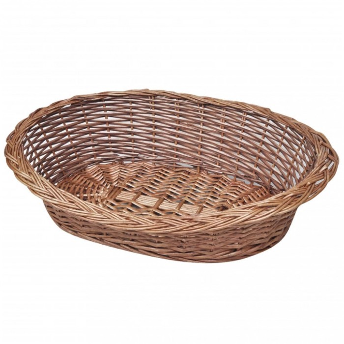 Coș/Pătuț de răchită pentru c&acirc;ini/animale de casă, 69 cm, natural