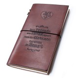 Agenda din piele naturala cu mesaj - True friends are never apart