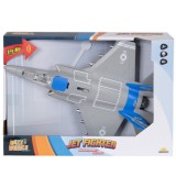 Avion Jet Fighter cu lumini si sunete, Maxx Wheels, 1:16, Albastru