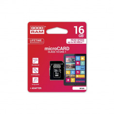 Card MicroSD 16GB + Adaptor (Clasa 10) GoodRam foto