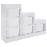 Cumpara ieftin Raft, organizator DTD plastic alb Trinis 120,5x30x90 cm