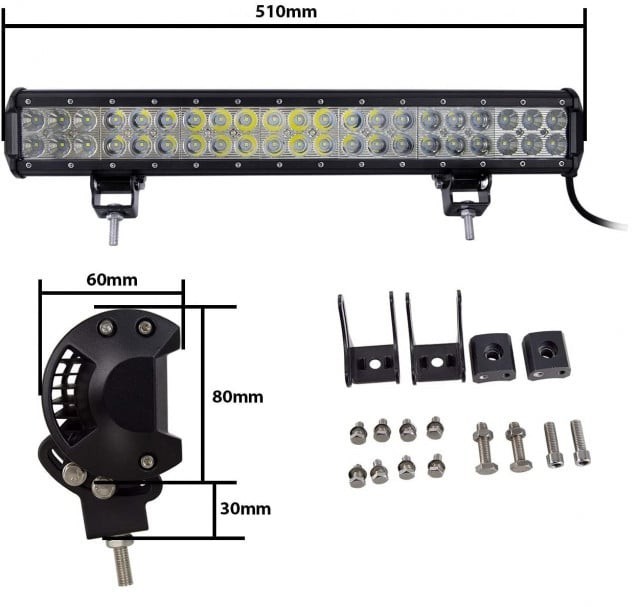 Proiector ATV Led Bar 126W 48 Leduri 51cm