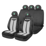 Set Huse Scaune Universale HLX7 Compatibile cu Skoda &ndash; Negru/Gri