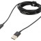 Cablu Apple Lightning USB A 2m negru textil 2,4A