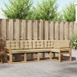 vidaXL Set 5 Canapele Exterior Lemn Acacia Alb Bej Pernă Confortabil Rezistent Ușor de Curățat