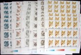 ROMANIA 993-LP 1315-PISICI-LOT DE 6 COLI DE CATE 25 TIMBRE NESTAMPILATE MNH