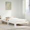 Gossi cadru de pat fara saltea, alb, 90x200 cm, lemn masiv pin