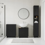Cumpara ieftin Set de cabinet pentru baie cu 3 piese EDE Negru Lemn prelucrat