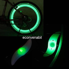 Set 4 Lumini Hot Wheels LED Verde Decorativ pentru Spite Bicicleta foto