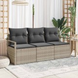 vidaXL Set de canapele pentru grădină cu pernă 3 pcs Gri deschis
