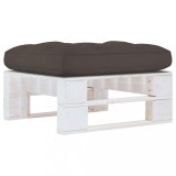 vidaXL Otoman din paleți de grădină, alb, lemn de pin tratat 3066429