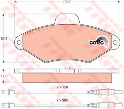 Set placute frana,frana disc CITROEN XANTIA (X1) (1993 - 1998) TRW GDB1101 foto