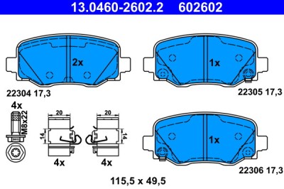 ATE 13.0460-2602.2 set placute frana,frana disc foto