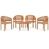 Set mobilier grădină tip banană, 5 piese, lemn masiv de tec