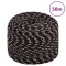 vidaXL Fr&acirc;nghie de barcă, negru, 8 mm, 50 m, polipropilenă