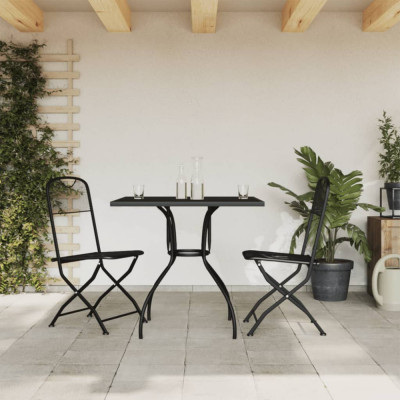 vidaXL Set de masă pentru grădină, 3 piese, plasă metalică antracit foto