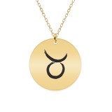 Colier argint 925 placat cu aur galben 24K personalizat cu semn zodiacal Taur