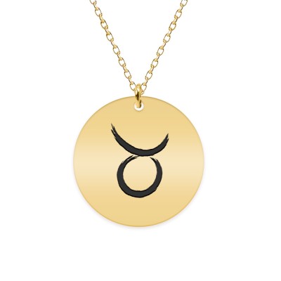 Colier argint 925 placat cu aur galben 24K personalizat cu semn zodiacal Taur foto