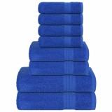 VidaXL Set prosoape 8 buc Albastru 360 g/m&sup2; 100% bumbac