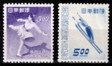 Japonia 1949, Mi #432-433**, sport, patinaj, schi, MNH! Cota 13 &euro;!, Nestampilat