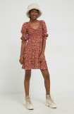 Hollister Co. rochie culoarea maro, mini, evazati