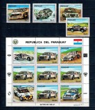 Paraguay 1987 - Masini de raliu, serie cu minicoala neuzata