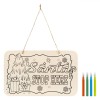 Tablă Lemn Crăciun Decorativă, 23x14.5cm, Multicolor, 4 Carioci Incluse, Decoratiune Perete, DIY