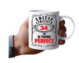 Cana alba personalizata, Editie limitata 34 ani, INOVATIX&reg;. 330 ml, Oem