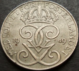 Cumpara ieftin Moneda istorica 5 ORE - SUEDIA, anul 1949 * cod 3027 = excelenta, Europa, Fier