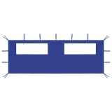 VidaXL Perete lateral foișor cu ferestre, 6x2 m, albastru