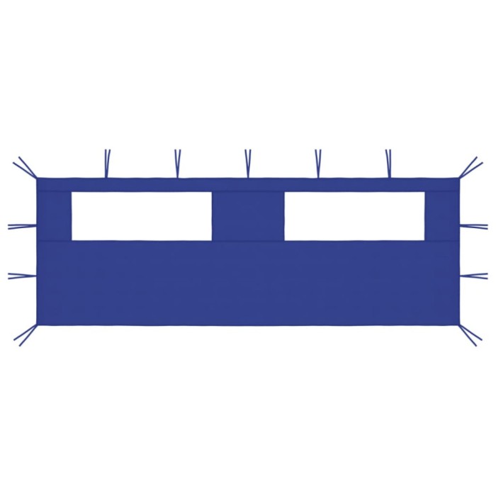 Perete lateral foisor cu ferestre, 6x2 m, albastru GartenMobel Dekor