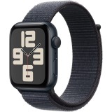 Apple Watch SE (2024), GPS, Carcasa Midnight Aluminium 44mm, Ink Sport Loop