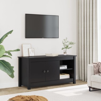 Gossi comoda tv, negru, 103x36,5x52 cm, lemn masiv de pin foto
