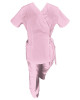 Costum Medical Pe Stil, Tip Kimono Roz deschis cu Elastan, Model Daria - L, XS