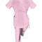 Costum Medical Pe Stil, Tip Kimono Roz deschis cu Elastan, Model Daria - M, 4XL