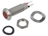 Lampă LED roșie plată MARL 5-6V IP67 &Oslash;8,1mm pentru control