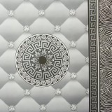 Cumpara ieftin Tapet Versace Kontinent Argintiu Gri 53cm x 10m - Dormitor, Living, Semilavabil, Imitatie Piele