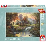 Puzzle Thomas Kinkade - Cabana la Munte 1000, Schmidt