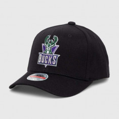 Mitchell&Ness șapcă din amestec de lână NBA MILWAUKEE BUCKS culoarea negru, cu imprimeu