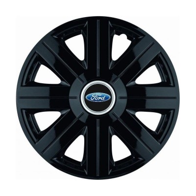 Set 4 Capace Roti, potrivite jantelor de R14, pentru Ford, model Cosmos Negru foto