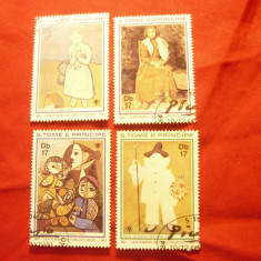 Serie mica Sao Tome si Principe 1981 - 100 ani Picasso - Pictura , 4 val. stamp