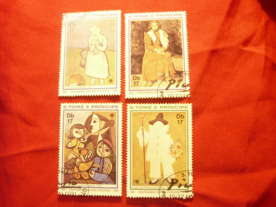 Serie mica Sao Tome si Principe 1981 - 100 ani Picasso - Pictura , 4 val. stamp foto