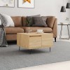 Masuta cafea Gossi, stejar sonoma, 55x55x36.5cm, lemn, metal, sertar, living, moderna
