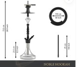 Set shisha hookah XL accesorii complete cu vază din sticlă și furtun &ndash; Negru