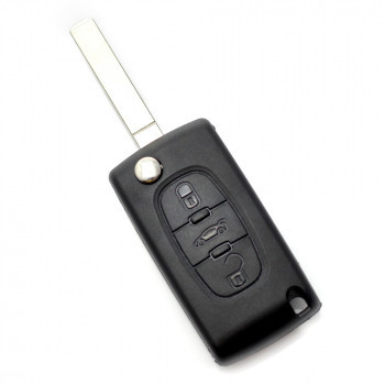 Citroen / Peugeot 307 - Carcasa tip cheie briceag cu 3 butoane, lama VA2-SH3, fara suport baterie, buton portbagaj foto