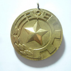 Medalie comunista Bulgaria pentru Merit in Cooperativele Populare ,metal ,d=3cm
